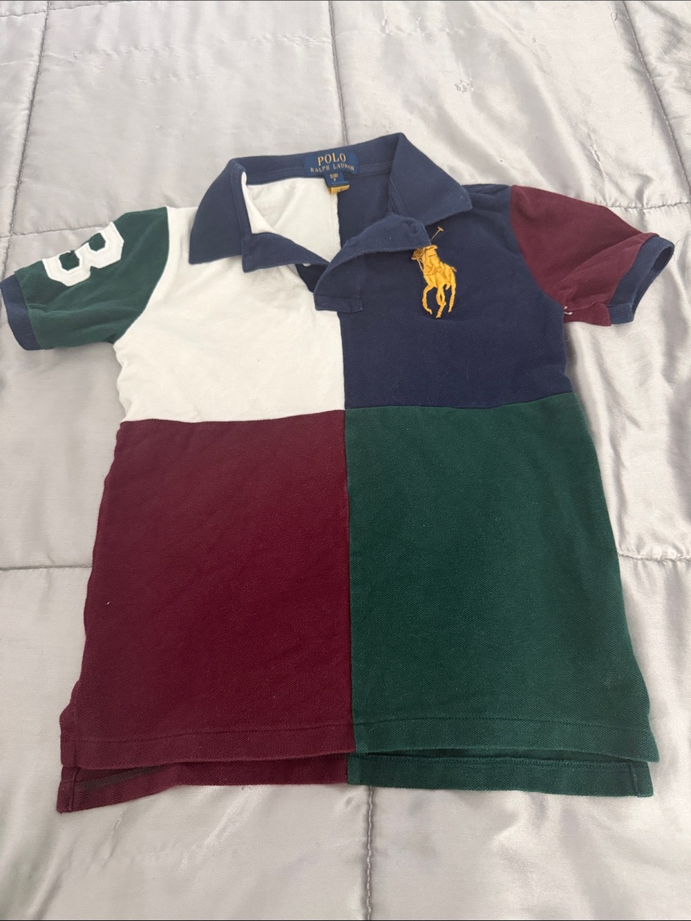 Polo by Ralph Lauren Boys Colorblock Polo Shirt - Navy, Green, Burgundy, White